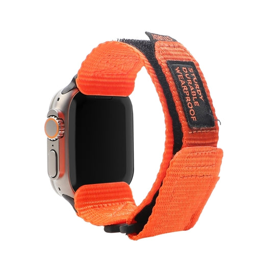 Nylon Two Section Watch Band For Apple Watch SE 2023 44mm(Orange) by bashfashion