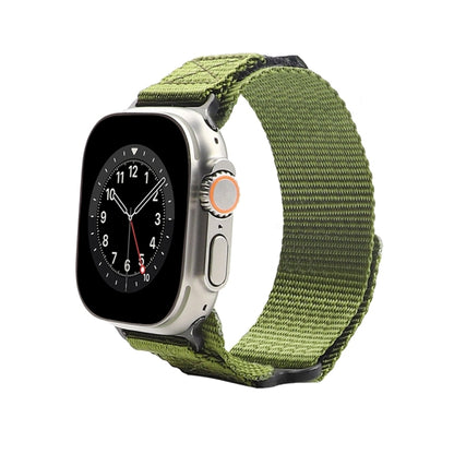 Nylon Two Section Watch Band For Apple Watch SE 2023 40mm(Dark Green) by bashfashion