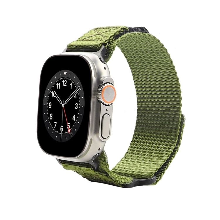 Nylon Two Section Watch Band For Apple Watch 9 45mm(Dark Green) by bashfashion