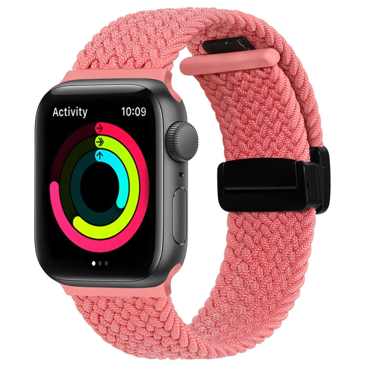Magnetic Fold Clasp Woven Watch Band For Apple Watch Ultra 49mm(Pink) by bashfashion
