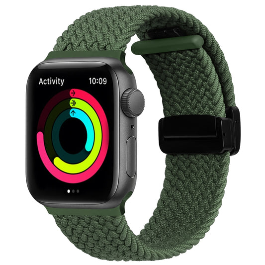 Magnetic Fold Clasp Woven Watch Band For Apple Watch Ultra 49mm(Green) by bashfashion