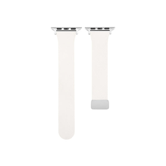 Sheepskin Texture Magnetic Folding Buckle Watch Band For Apple Watch 8 45mm(White) by bashfashion
