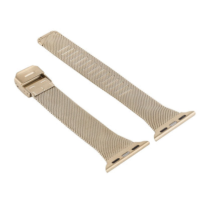 For Apple Watch Ultra 49mm&Watch Ultra 2 49mm / Series 9&8&7 45mm / SE 3&SE 2&6&SE&5&4 44mm / 3&2&1 42mm Milanese Stainless Steel Watch Band(Vintage Gold) by bashfashion