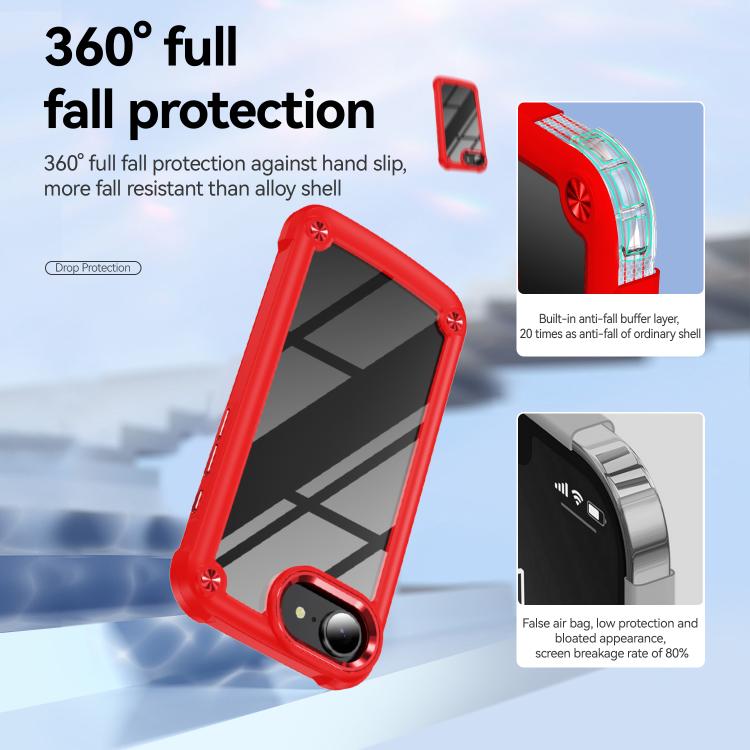 For iPhone 16e TPU + PC Lens Protection Phone Case(Red) by bashfashion