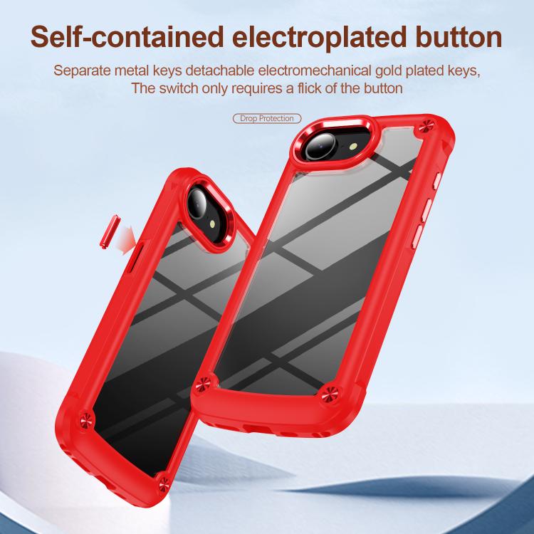 For iPhone 16e TPU + PC Lens Protection Phone Case(Red) by bashfashion