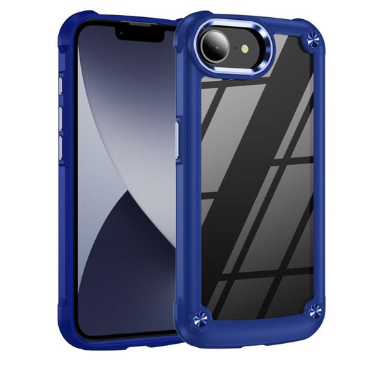 For iPhone 16e TPU + PC Lens Protection Phone Case(Blue) by bashfashion