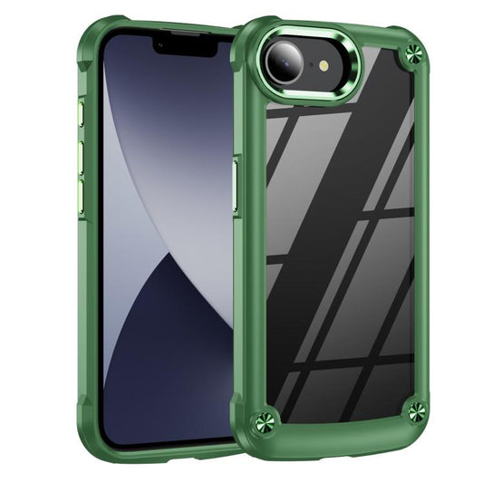 For iPhone 16e TPU + PC Lens Protection Phone Case(Green) by bashfashion