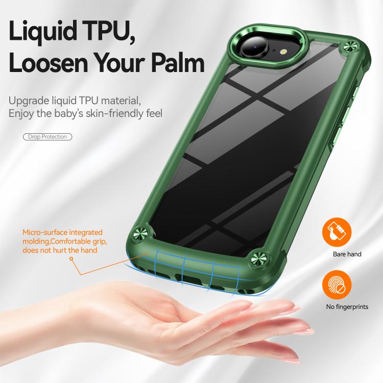 For iPhone 16e TPU + PC Lens Protection Phone Case(Green) by bashfashion