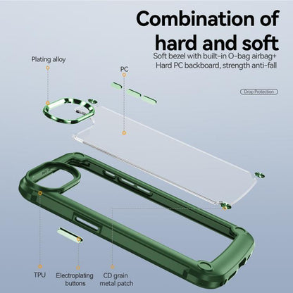 For iPhone 16e TPU + PC Lens Protection Phone Case(Green) by bashfashion