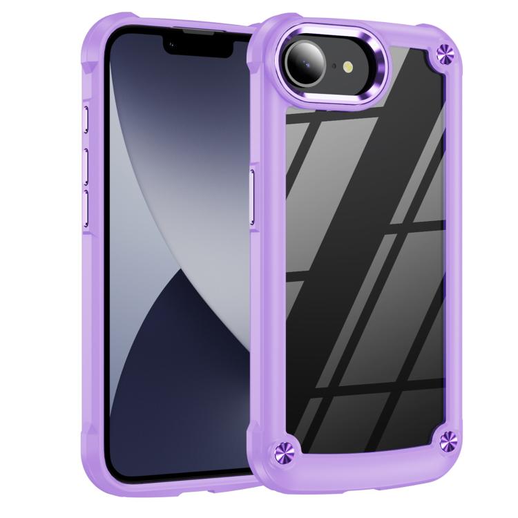 For iPhone 16e TPU + PC Lens Protection Phone Case(Purple) by bashfashion