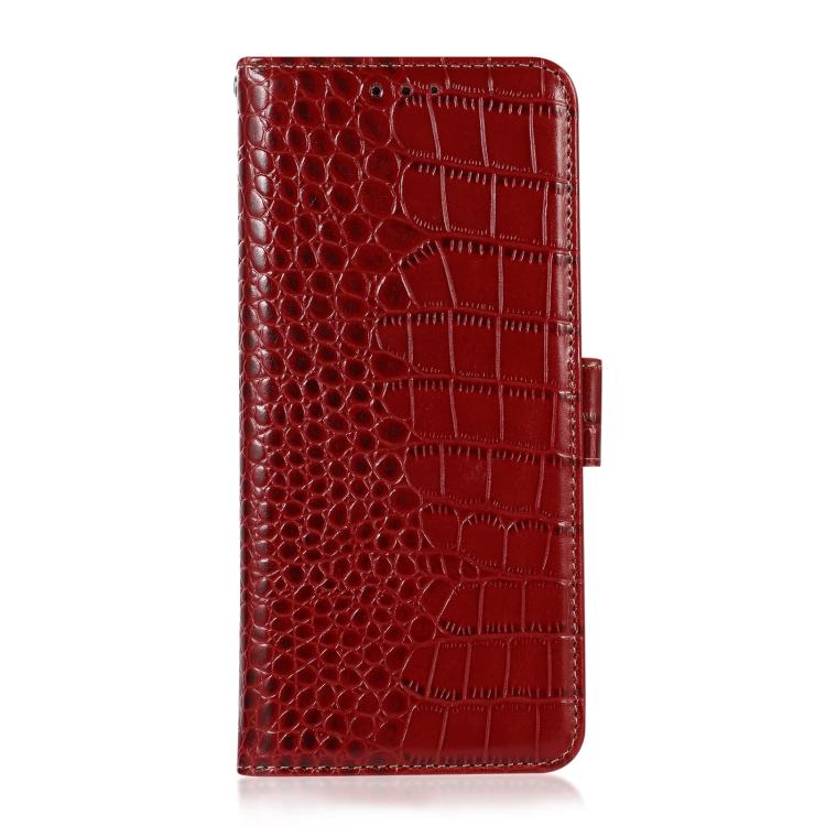 For iPhone 16e Crocodile Top Layer Cowhide Leather Phone Case(Red) by bashfashion