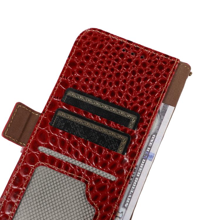 For iPhone 16e Crocodile Top Layer Cowhide Leather Phone Case(Red) by bashfashion