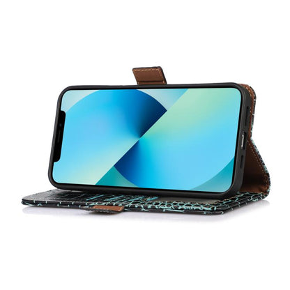 For iPhone 16e Crocodile Top Layer Cowhide Leather Phone Case(Green) by bashfashion