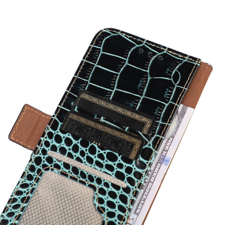 For iPhone 16e Crocodile Top Layer Cowhide Leather Phone Case(Green) by bashfashion