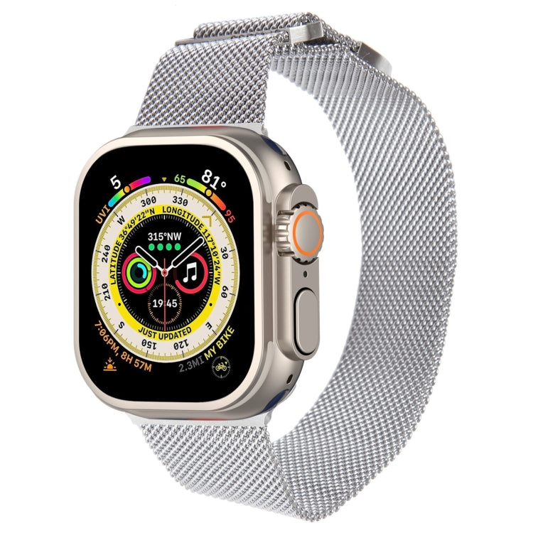 For Apple Watch Ultra 49mm Milanese Metal Magnetic Watch Band(Silver) by bashfashion
