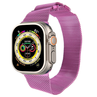 For Apple Watch Ultra 49mm Milanese Metal Magnetic Watch Band(Purple) by bashfashion