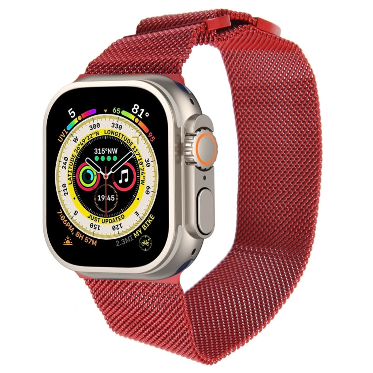For Apple Watch Ultra 2 49mm Milanese Metal Magnetic Watch Band(Red) by bashfashion