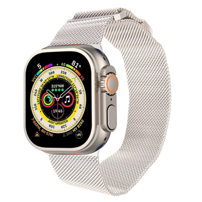 For Apple Watch Ultra 2 49mm Milanese Metal Magnetic Watch Band(Starlight) by bashfashion