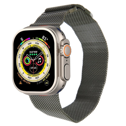 For Apple Watch Ultra 2 49mm Milanese Metal Magnetic Watch Band(Army Green) by bashfashion