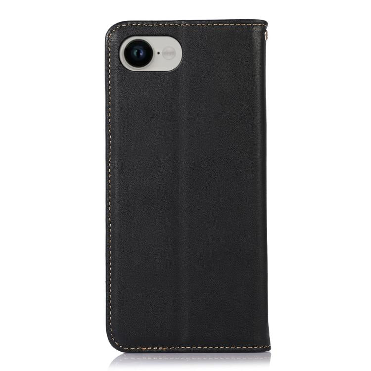 For iPhone 16e KHAZNEH Nappa Top Layer Cowhide Leather Phone Case(Black) by bashfashion