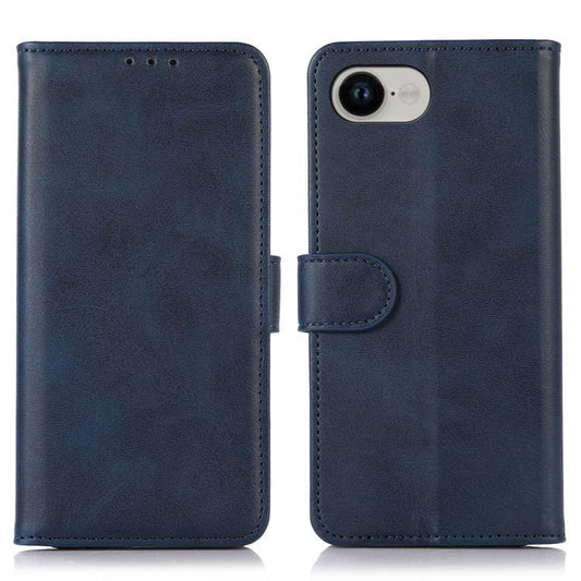 For iPhone 16e Cow Texture Leather Phone Case(Blue) by bashfashion
