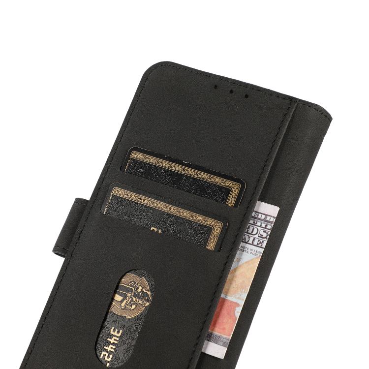 For iPhone 16e KHAZNEH Matte Texture Leather Phone Case(Black) by bashfashion