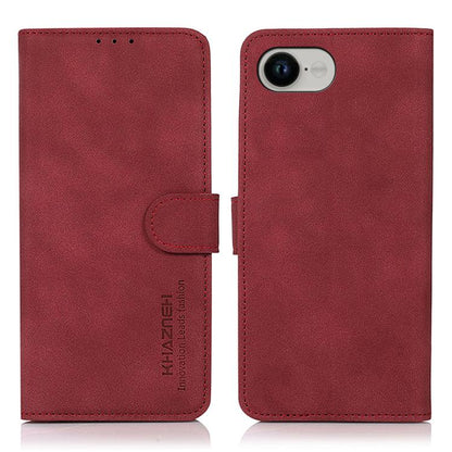 For iPhone 16e KHAZNEH Matte Texture Leather Phone Case(Red) by bashfashion