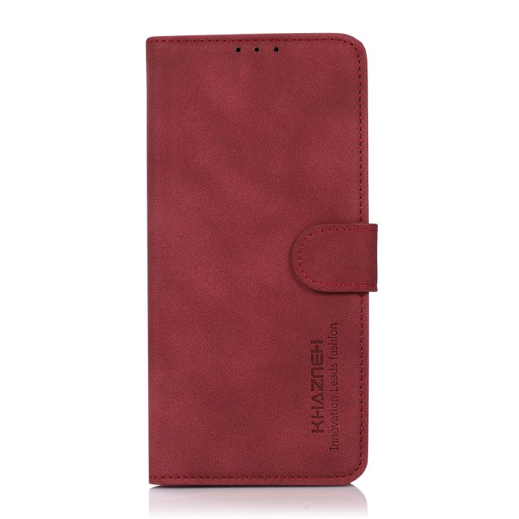 For iPhone 16e KHAZNEH Matte Texture Leather Phone Case(Red) by bashfashion