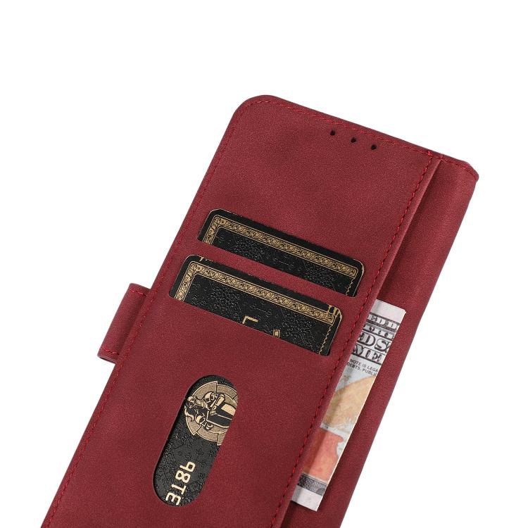 For iPhone 16e KHAZNEH Matte Texture Leather Phone Case(Red) by bashfashion