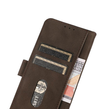 For iPhone 16e KHAZNEH Matte Texture Leather Phone Case(Brown) by bashfashion