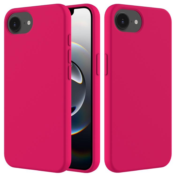 For iPhone 16e Solid Color Silicone Phone Case(Rose Red) by bashfashion