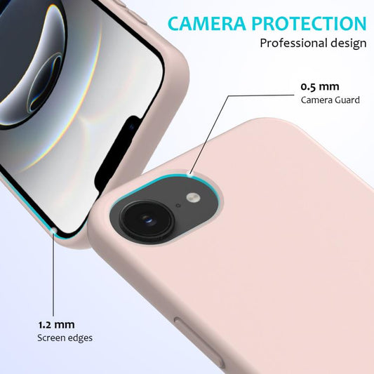 For iPhone 16e Solid Color Silicone Phone Case(Sand Pink) by bashfashion