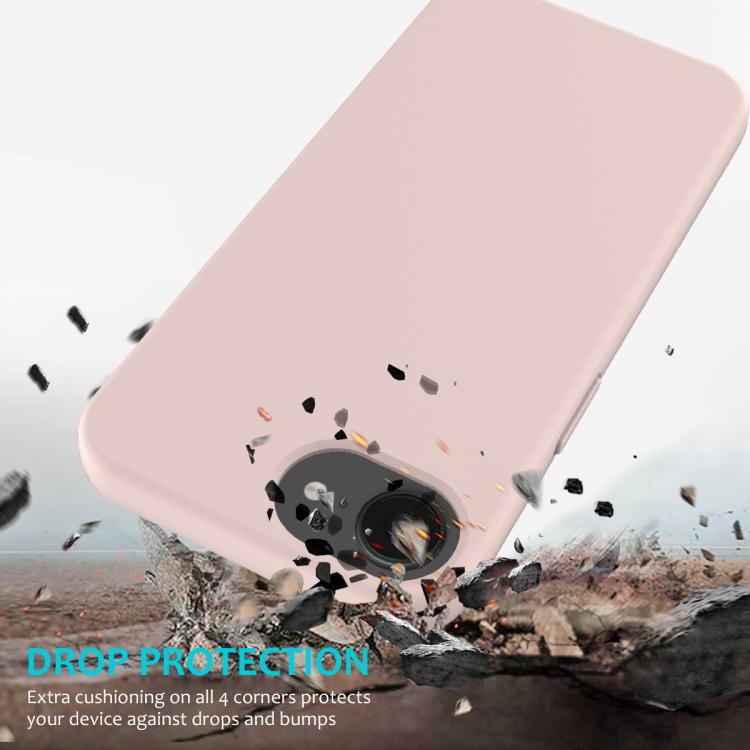 For iPhone 16e Solid Color Silicone Phone Case(Sand Pink) by bashfashion