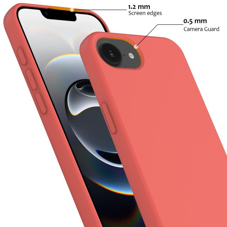 For iPhone 16e Shockproof Silicone Magsafe Phone Case(Pink Orange) by bashfashion