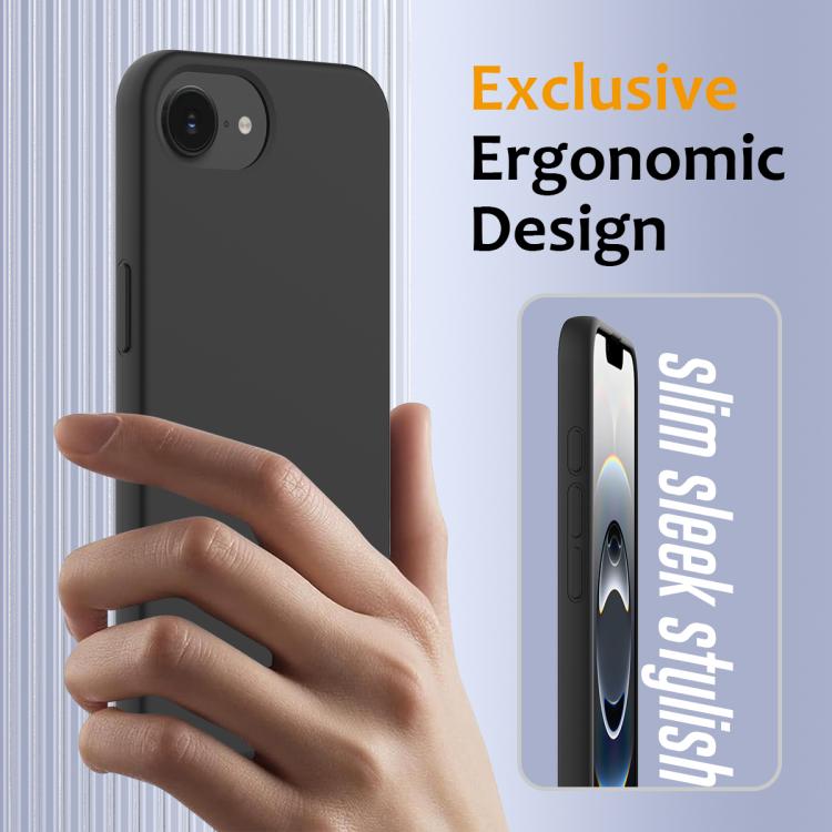 For iPhone 16e Shockproof Silicone Magsafe Phone Case(Black) by bashfashion