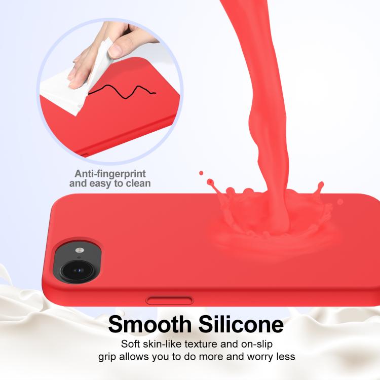 For iPhone 16e Shockproof Silicone Magsafe Phone Case(Red) by bashfashion