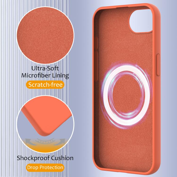 For iPhone 16e Shockproof Silicone Magsafe Phone Case(Gold Orange) by bashfashion