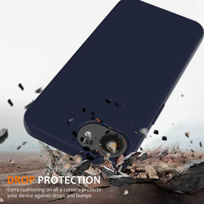 For iPhone 16e Shockproof Silicone Magsafe Phone Case(Navy Blue) by bashfashion
