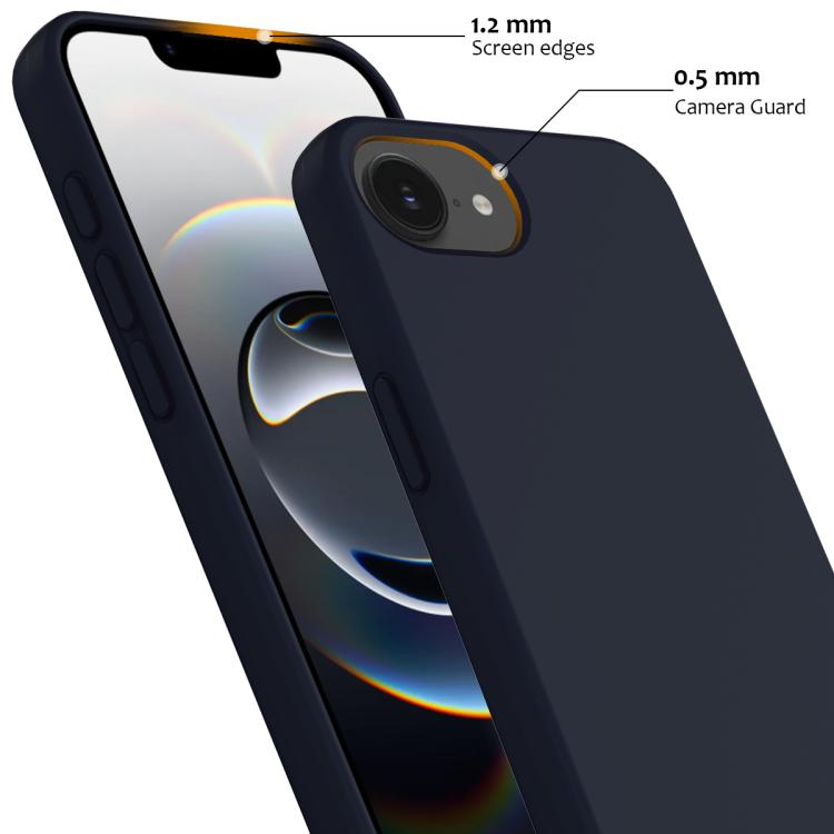 For iPhone 16e Shockproof Silicone Magsafe Phone Case(Navy Blue) by bashfashion