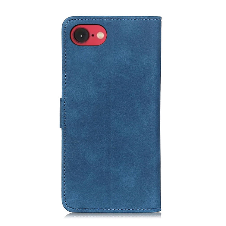 For iPhone 16e KHAZNEH Retro Texture Leather Phone Case(Blue) by bashfashion