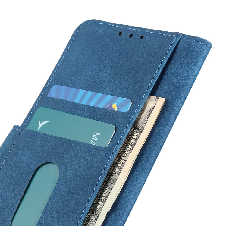 For iPhone 16e KHAZNEH Retro Texture Leather Phone Case(Blue) by bashfashion