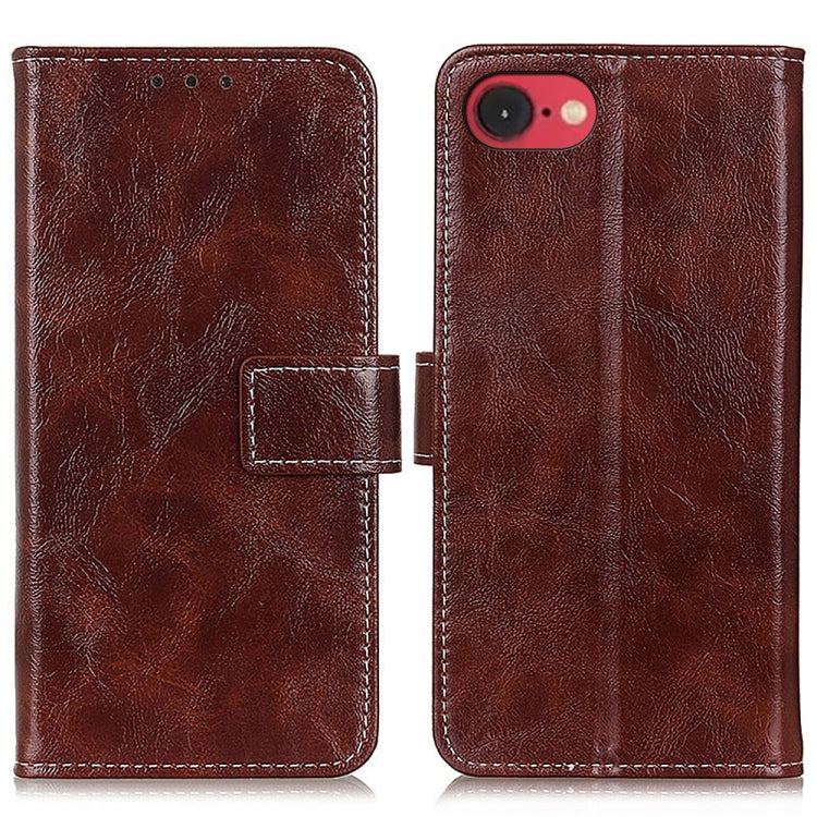 For iPhone 16e Retro Crazy Horse Texture Horizontal Flip Leather Phone Case(Brown) by bashfashion