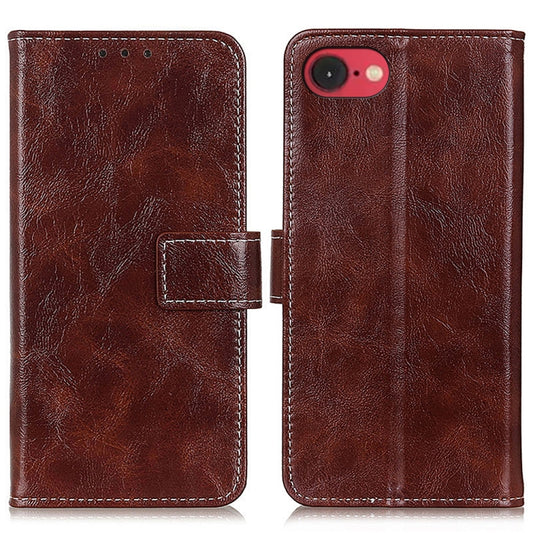 For iPhone 16e Retro Crazy Horse Texture Horizontal Flip Leather Phone Case(Brown) by bashfashion