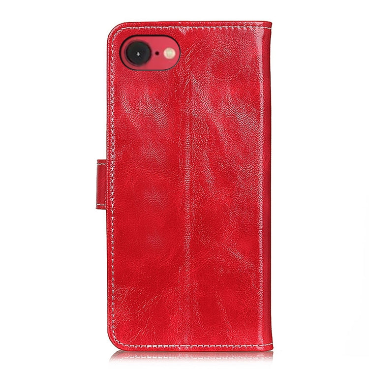 For iPhone 16e Retro Crazy Horse Texture Horizontal Flip Leather Phone Case(Red) by bashfashion