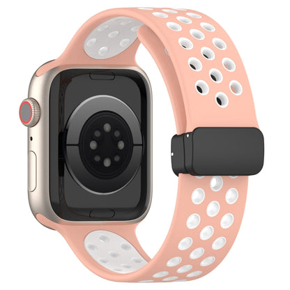 For Apple Watch Ultra 2 49mm Magnetic Buckle Silicone Watch Band(Pink White) by bashfashion