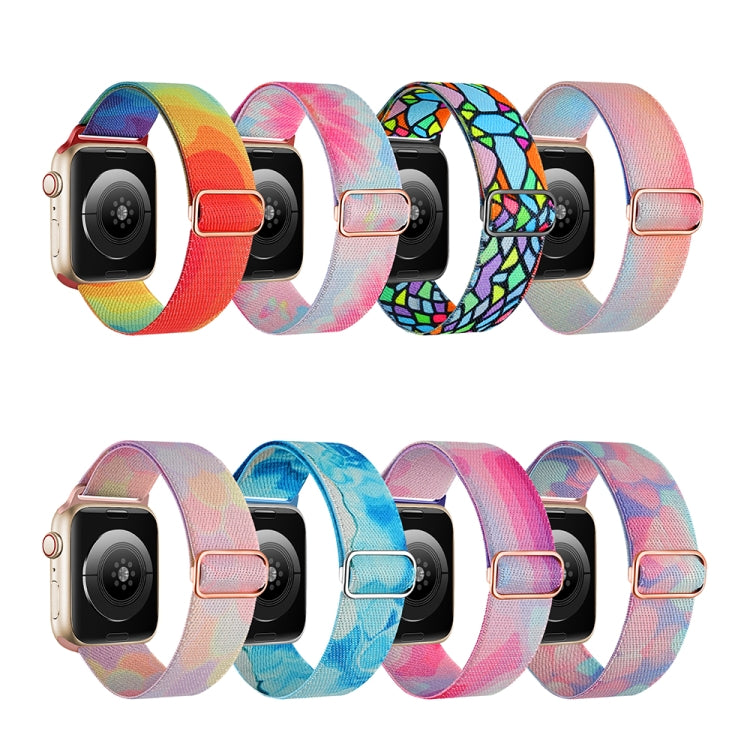 For Apple Watch Ultra 49mm Painted Pattern Nylon Replacement Watch Band(Ocean Blue) by bashfashion