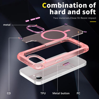 For iPhone 16e Skin Feel TPU + PC MagSafe Magnetic Phone Case(Transparent Pink) by bashfashion