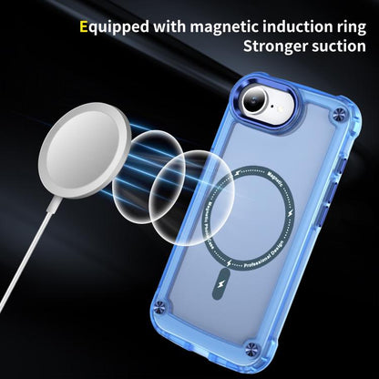 For iPhone 16e Skin Feel TPU + PC MagSafe Magnetic Phone Case(Transparent Blue) by bashfashion