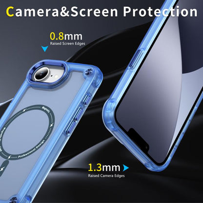 For iPhone 16e Skin Feel TPU + PC MagSafe Magnetic Phone Case(Transparent Blue) by bashfashion