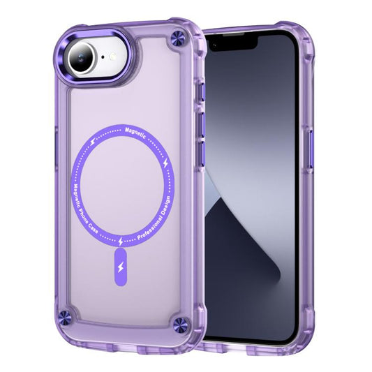 For iPhone 16e Skin Feel TPU + PC MagSafe Magnetic Phone Case(Transparent Purple) by bashfashion